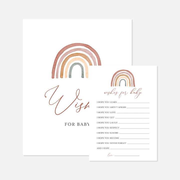 Rainbow Baby Shower Wishes For Baby Printable