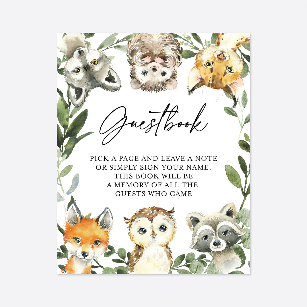Little Woodland Baby Shower Guestbook Sign Printable