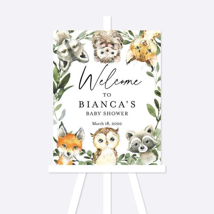 Little Woodland Baby Shower Welcome Sign Printable