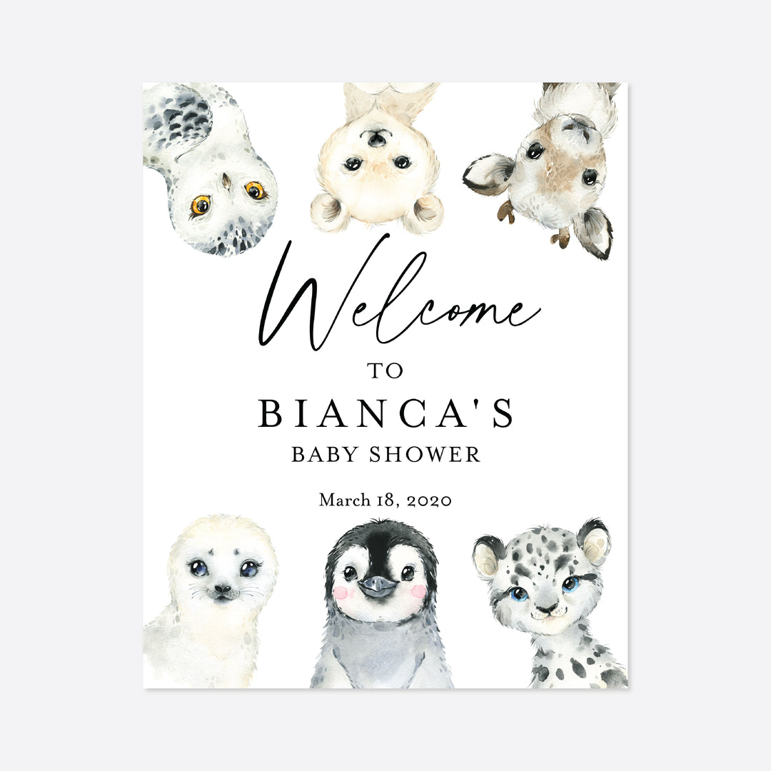 Little Arctic Baby Shower Welcome Sign Printable