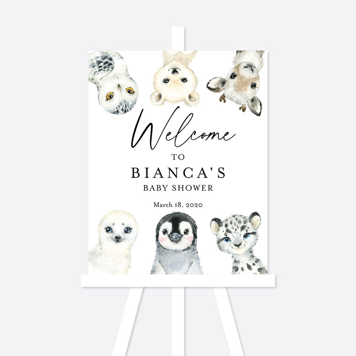 Little Arctic Baby Shower Welcome Sign Printable