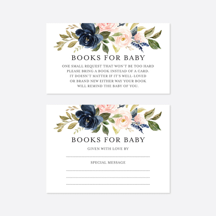 Navy Blush Baby Shower Books For Baby Printable