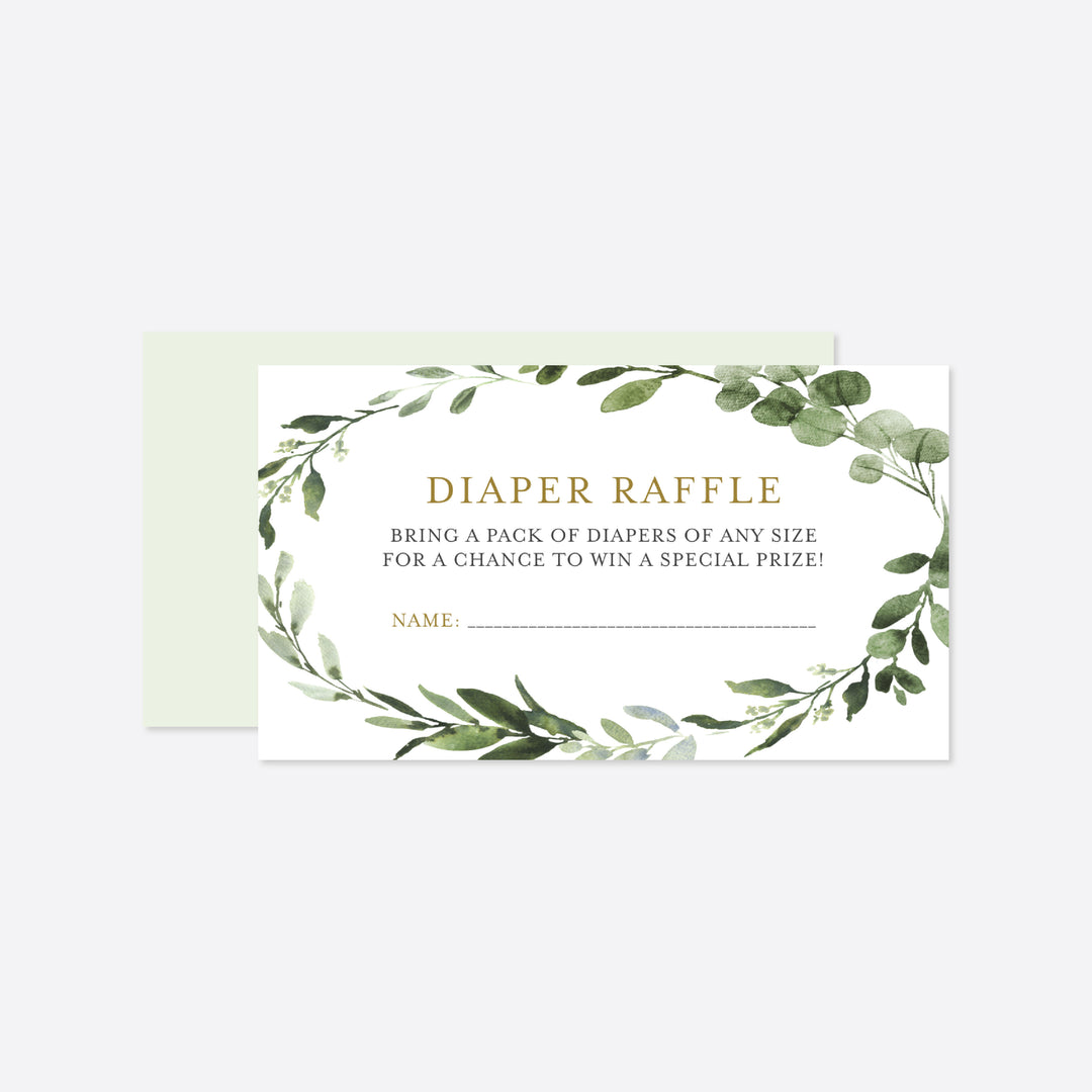 Foliage Baby Shower Diaper Raffle Printable