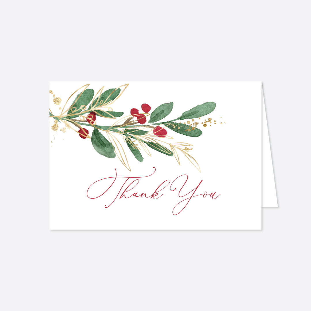 Winter Berry Baby Shower Thank You Card Printable