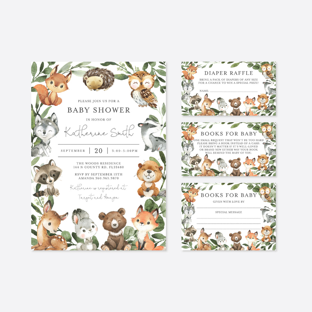 Baby Woodland Baby Shower Suite Printable