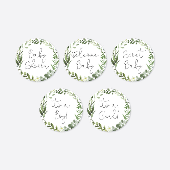 Baby Woodland Baby Shower Cupcake Toppers and Cupcake Wrappers Printable