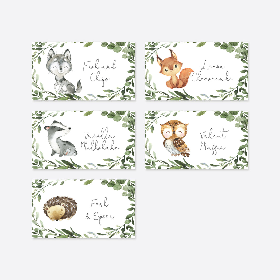 Baby Woodland Baby Shower Food Labels Printable
