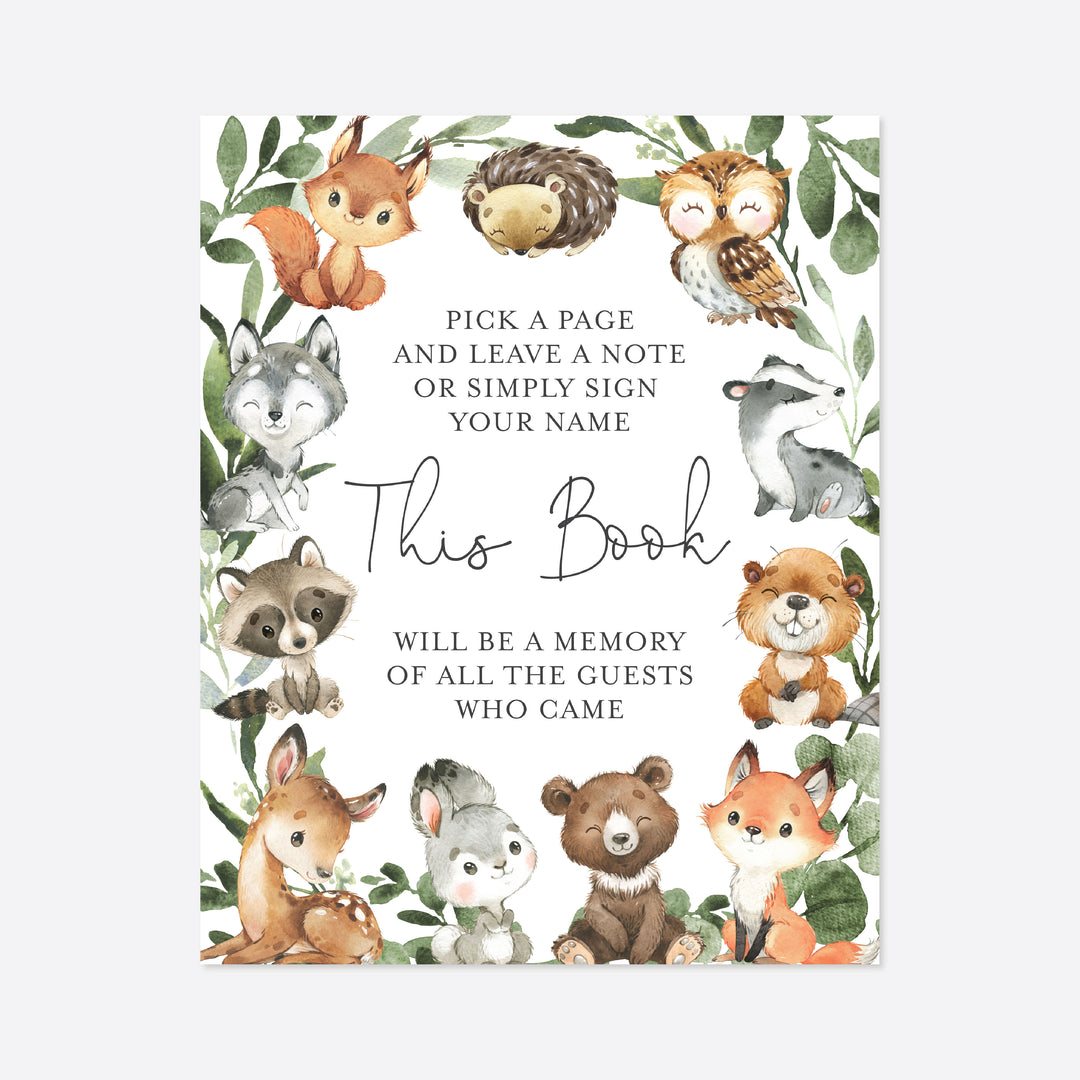 Baby Woodland Baby Shower Guestbook Sign
