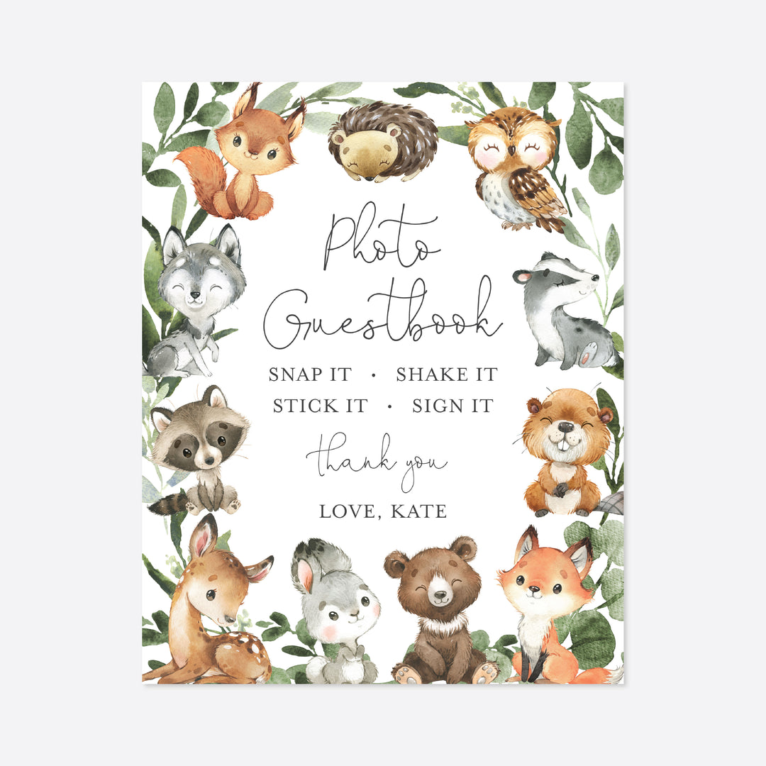 Baby Woodland Baby Shower Guestbook Sign
