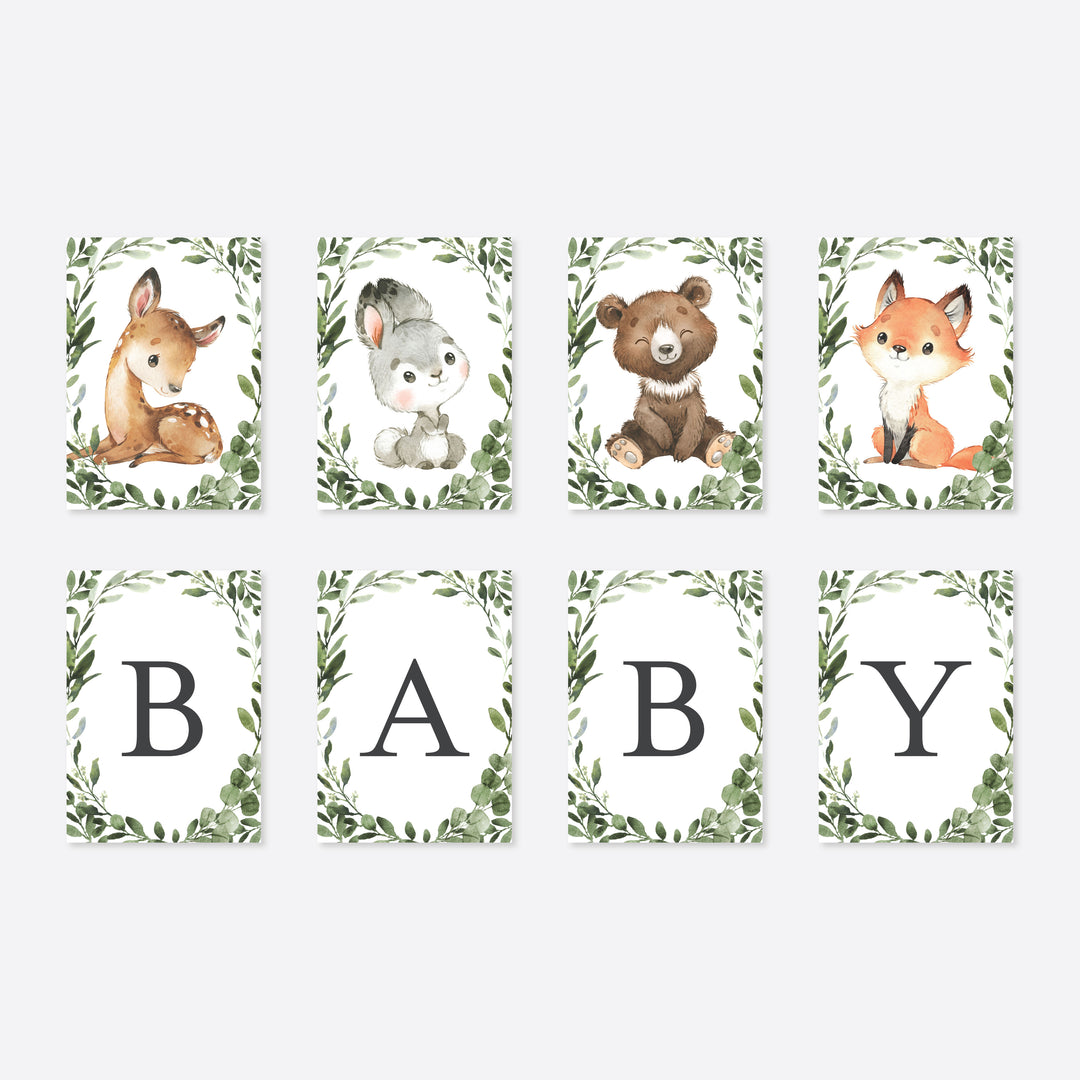 Baby Woodland Baby Shower Party Banner Printable