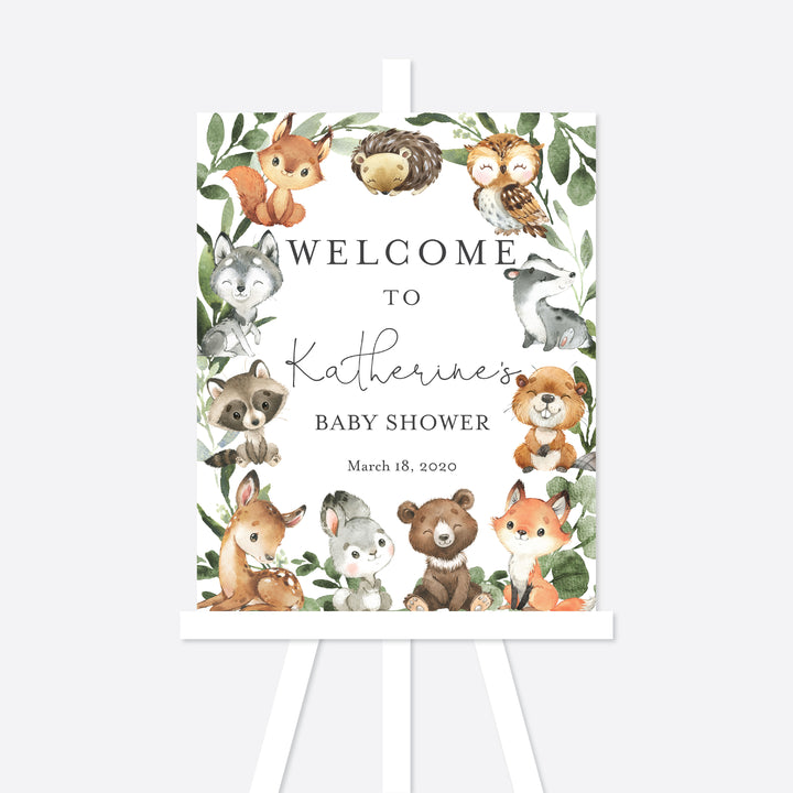 Baby Woodland Baby Shower Welcome Sign Printable