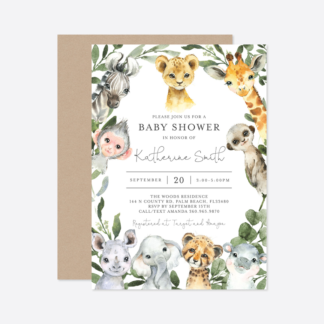 Little Safari Baby Shower Suite Printable
