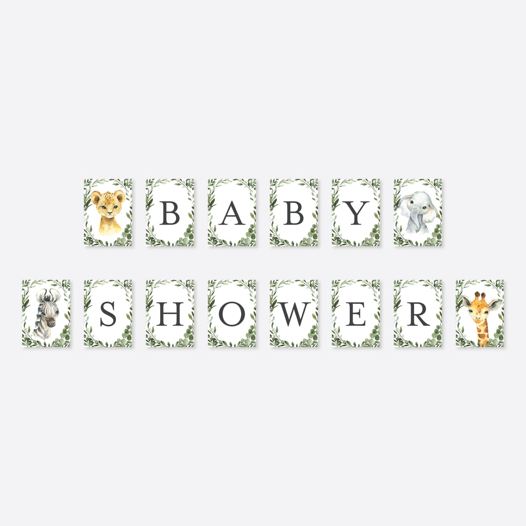 Little Safari Baby Shower Party Banner Printable