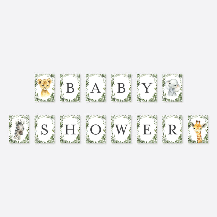 Little Safari Baby Shower Party Banner Printable