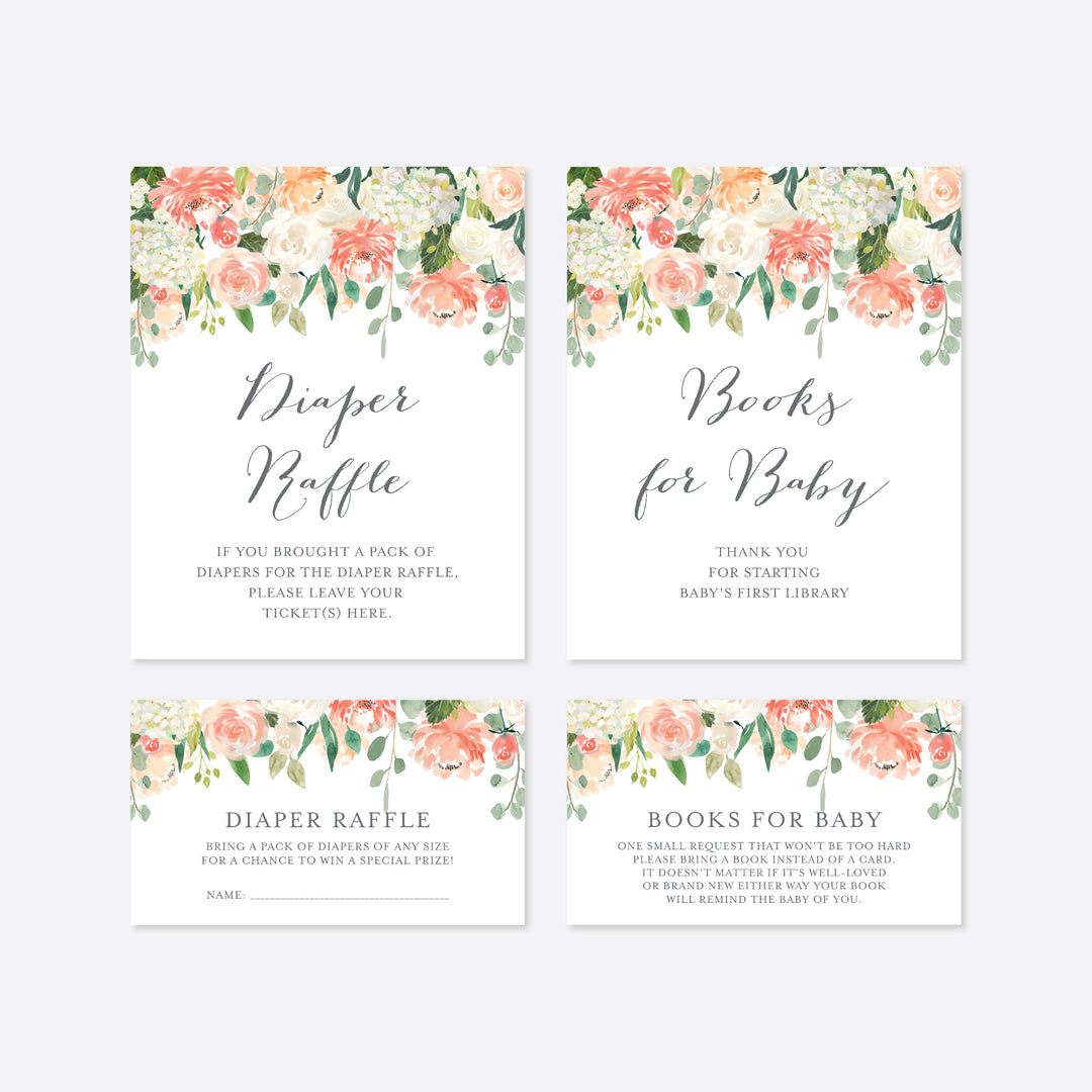 Peach and Cream Baby Shower Suite Printable