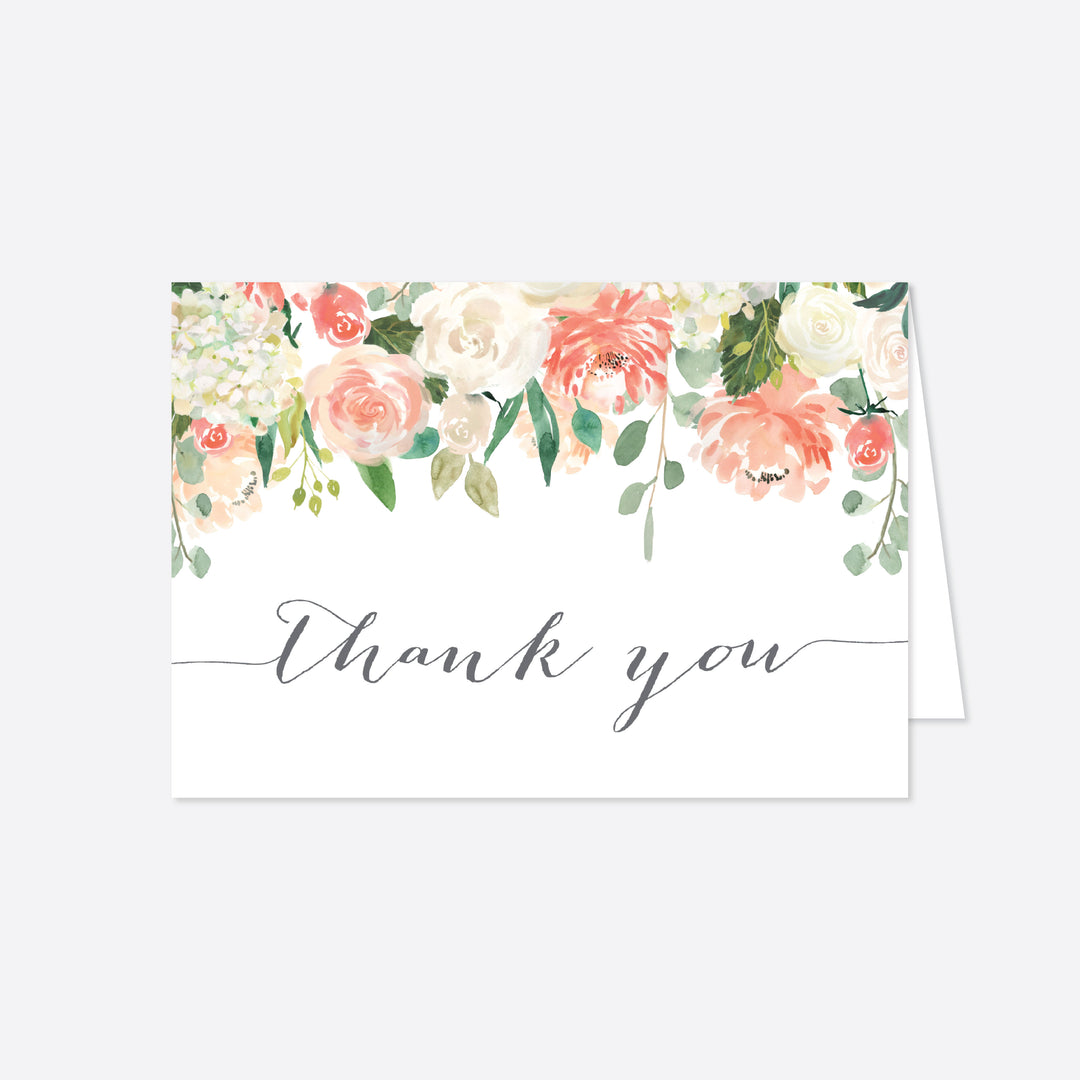 Peach and Cream Baby Shower Thank You Card Printable