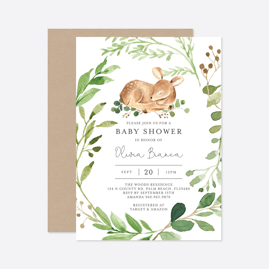 Baby Deer Baby Shower Suite Printable