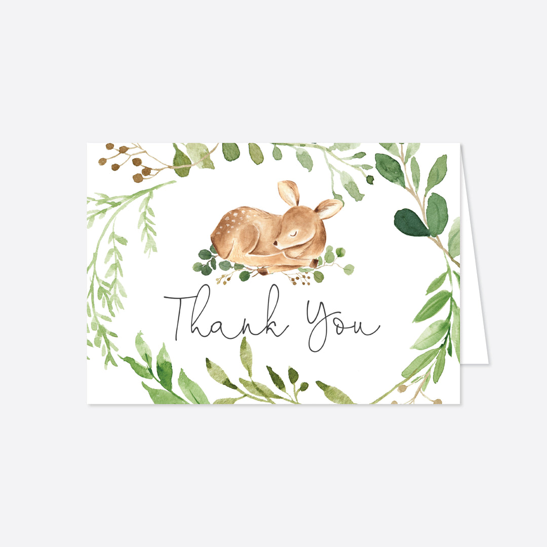 Baby Deer Baby Shower Thank You Card Printable