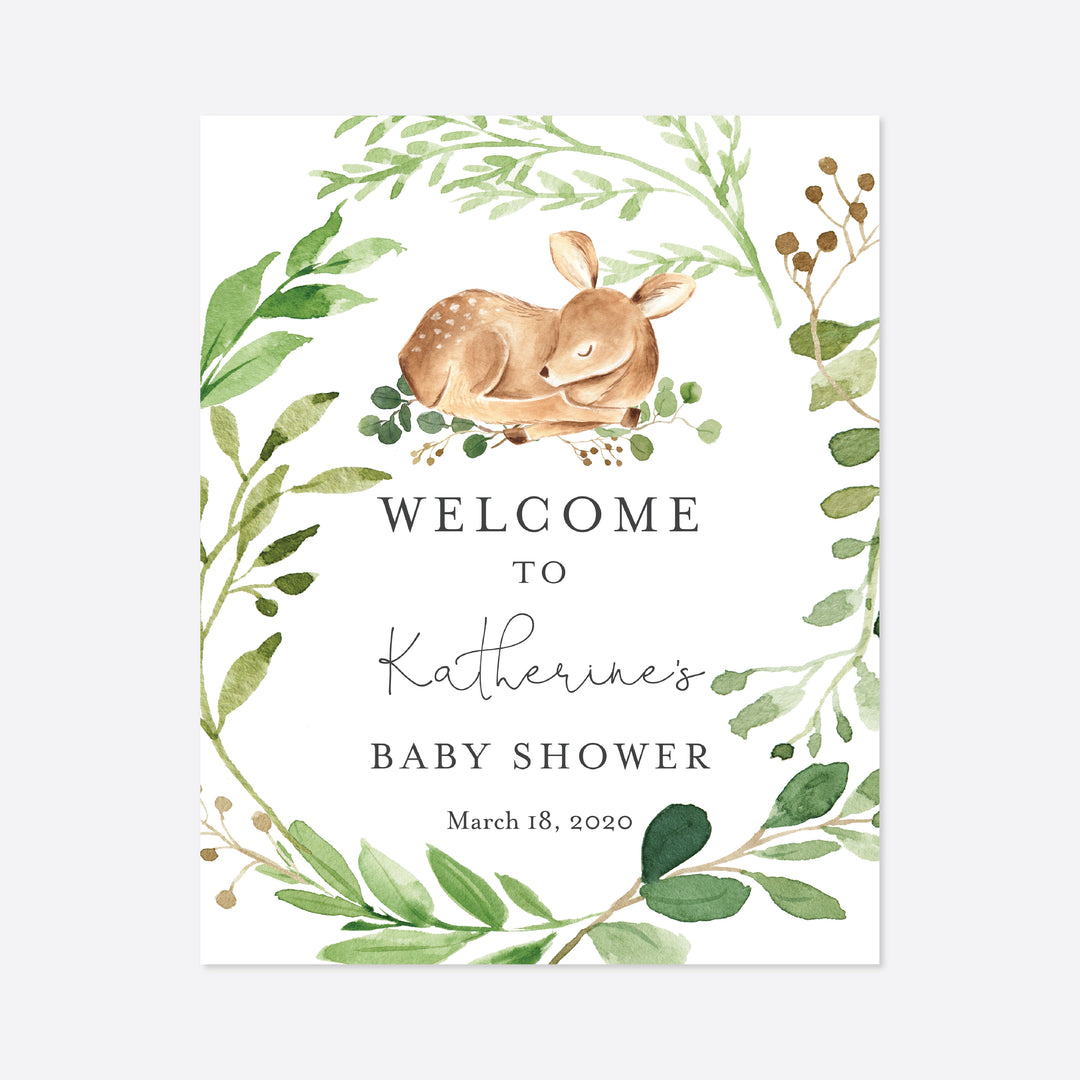 Baby Deer Baby Shower Welcome Sign Printable