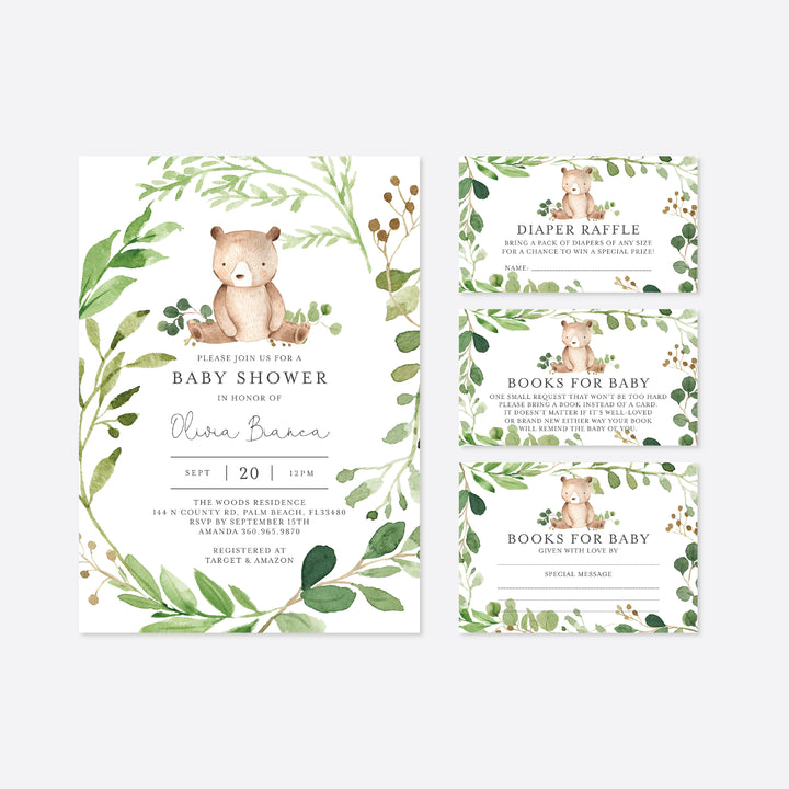 Baby Bear Baby Shower Suite Printable