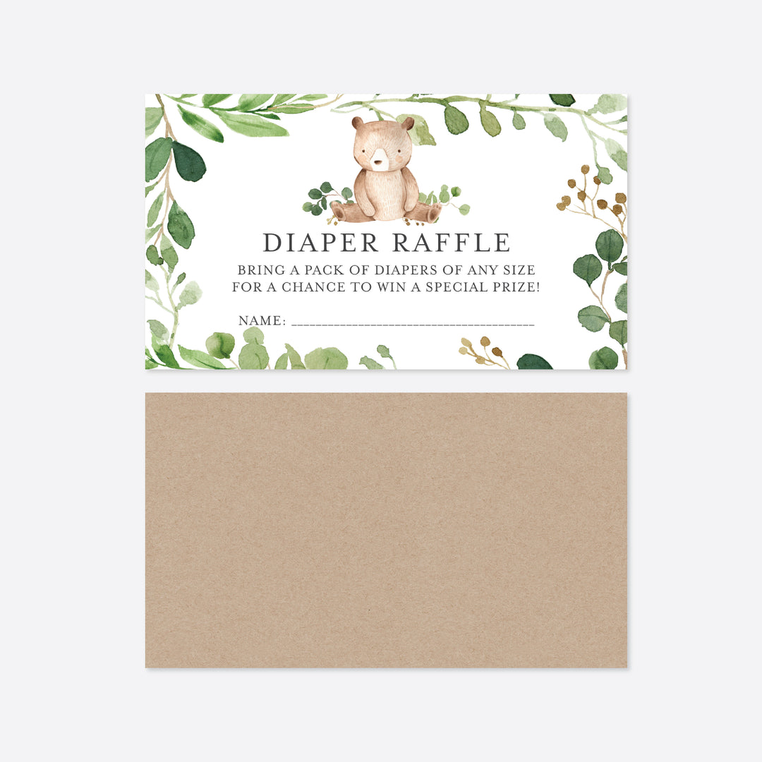 Baby Bear Baby Shower Diaper Raffle Printable