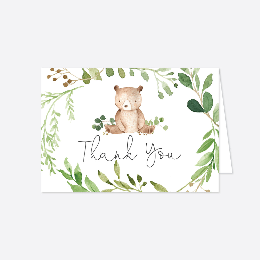 Baby Bear Baby Shower Thank You Card Printable