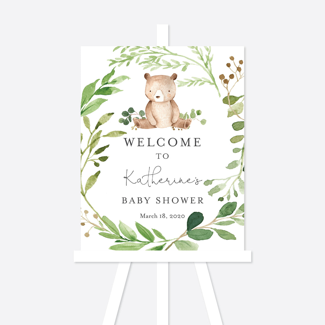 Baby Bear Baby Shower Welcome Sign Printable