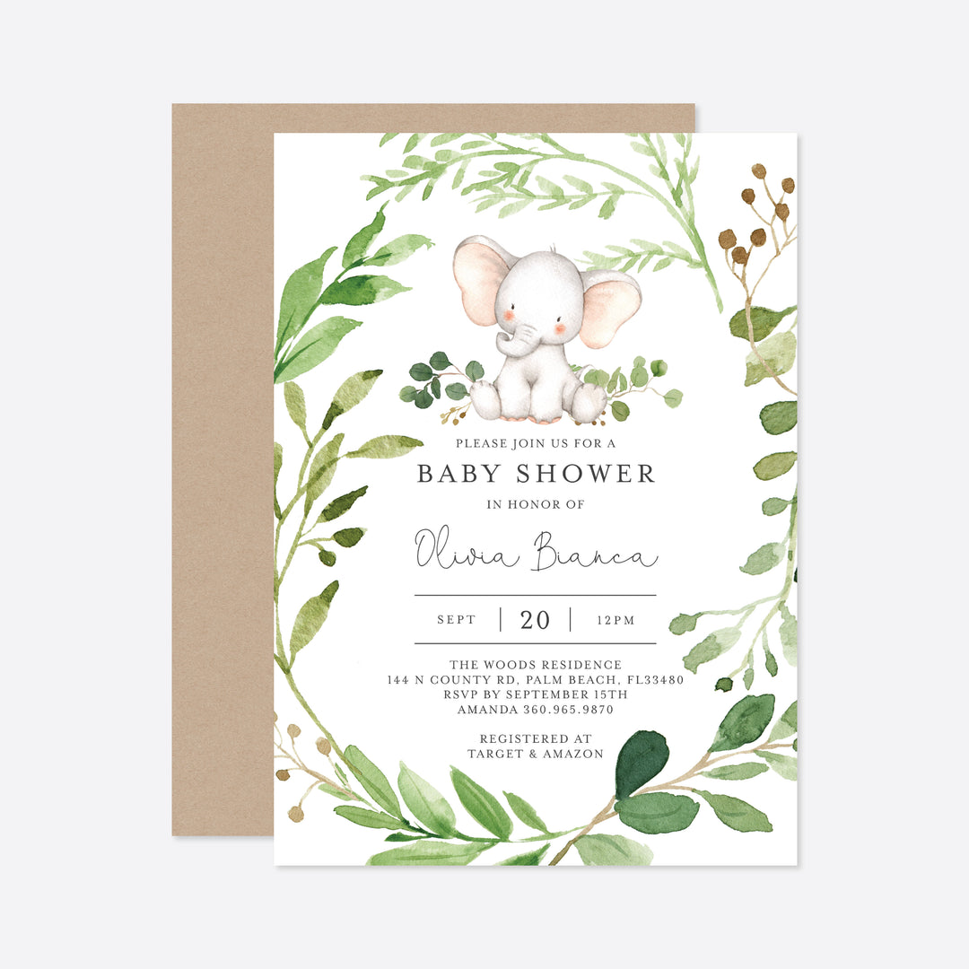 Baby Elephant Baby Shower Suite Printable