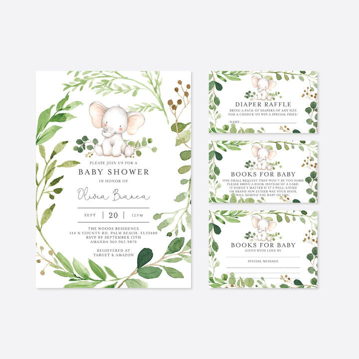 Baby Elephant Baby Shower Suite Printable