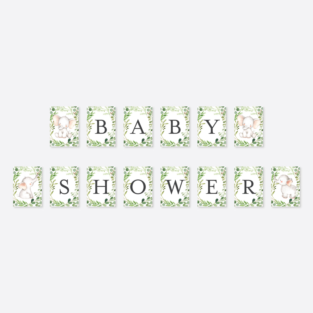 Baby Elephant Baby Shower Party Banner Printable
