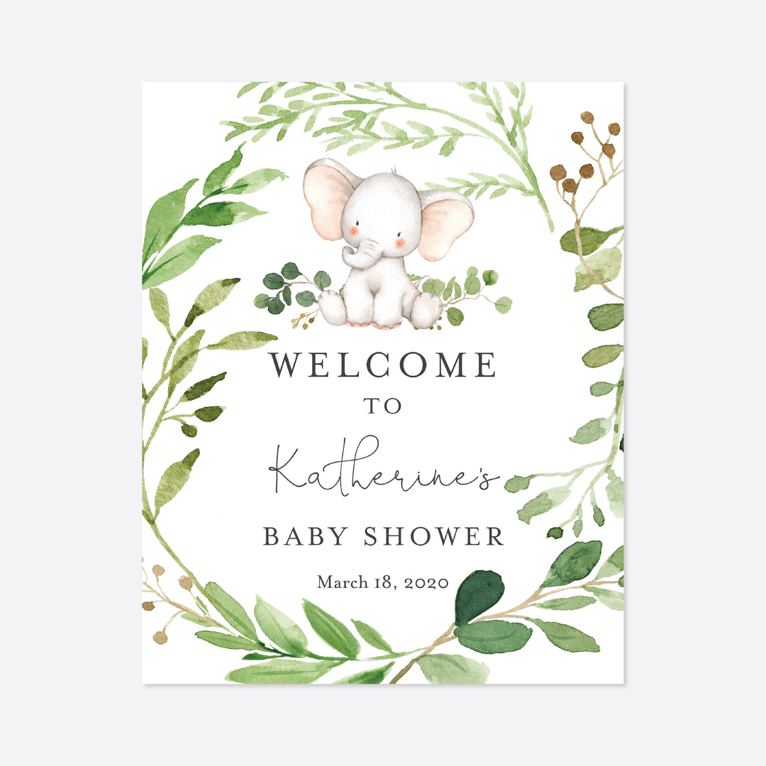 Baby Elephant Baby Shower Welcome Sign Printable