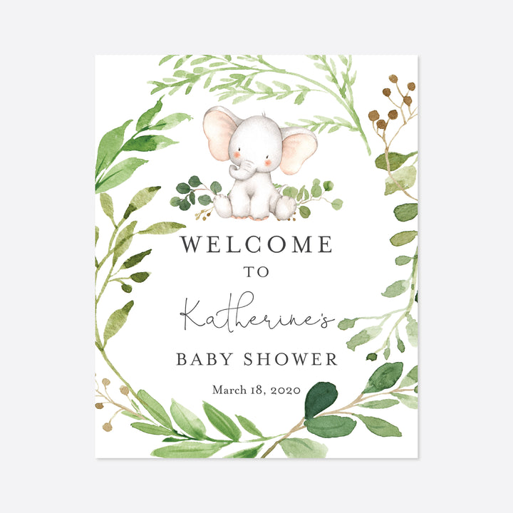 Baby Elephant Baby Shower Welcome Sign Printable