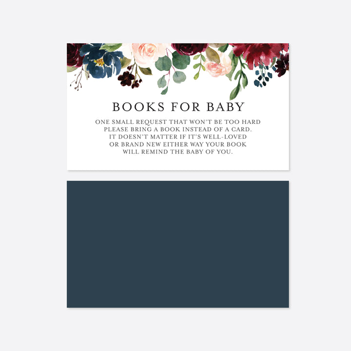 Burgundy Navy Baby Shower Books For Baby Printable