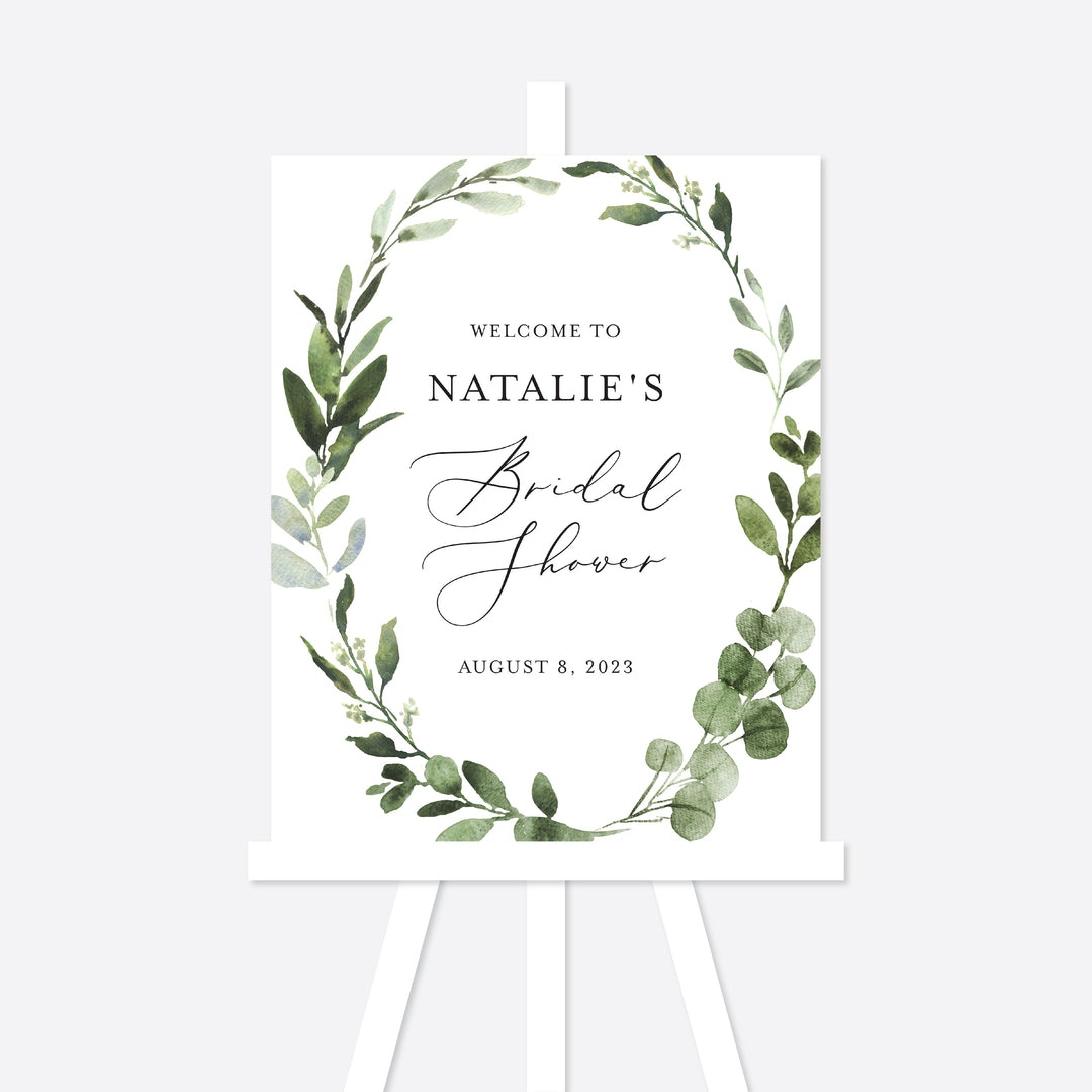 Foliage Bridal Shower Welcome Sign Printable