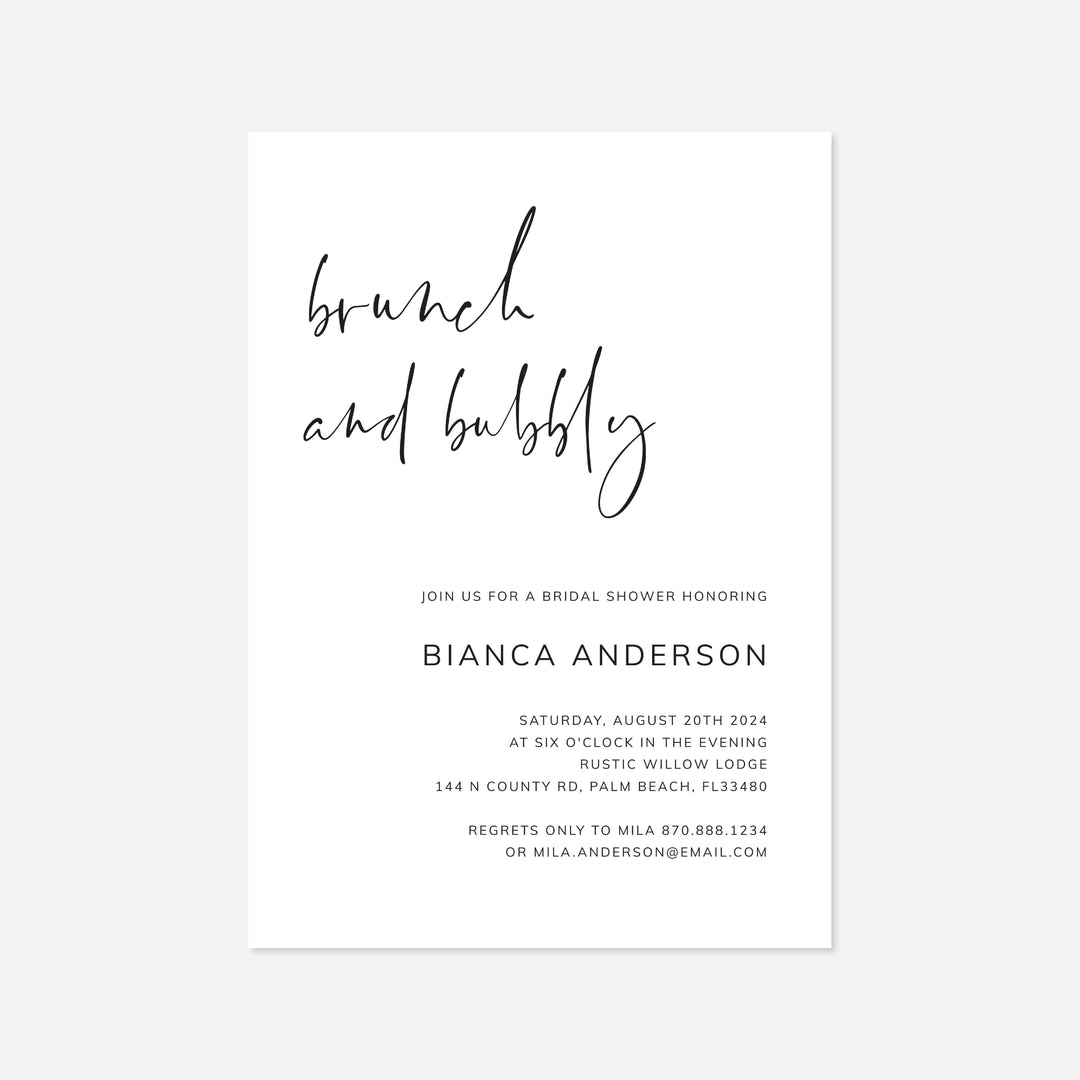 Modern Minimal Bridal Brunch Invitation Printable