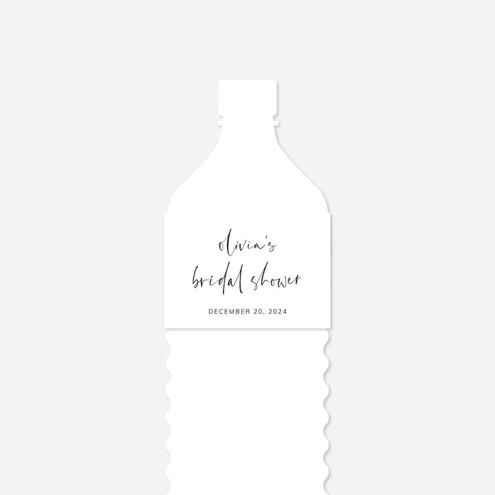 Modern Minimal Bridal Shower Water Bottle Label Printable