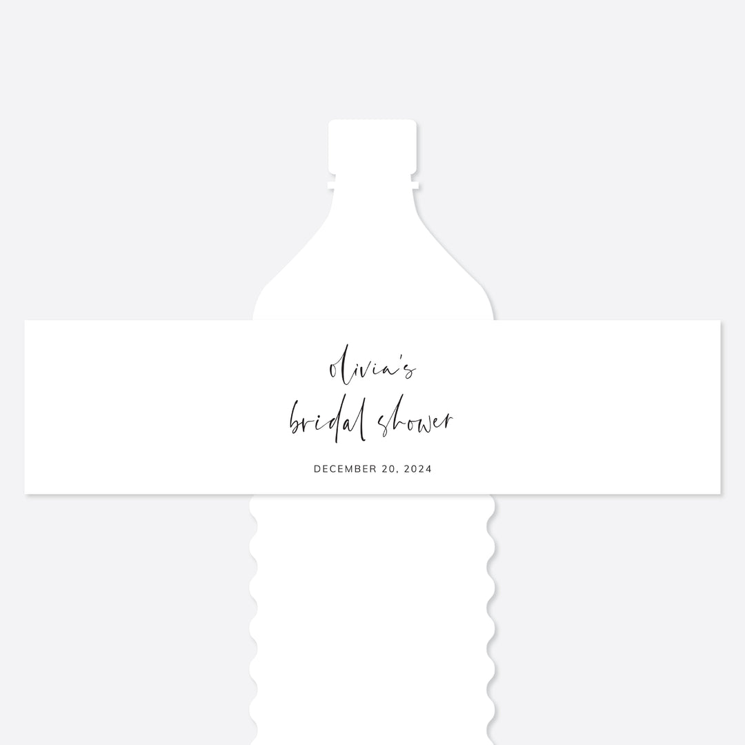 Modern Minimal Bridal Shower Water Bottle Label Printable