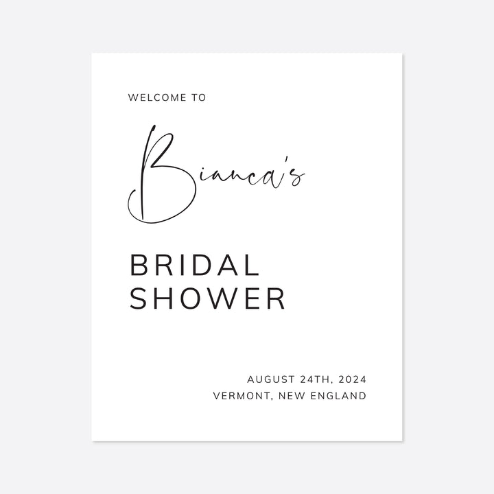 Modern Minimal Bridal Shower Welcome Sign Printable