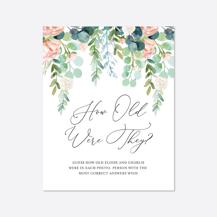 Blush Garden Bridal Shower How Old Were They Game Printable