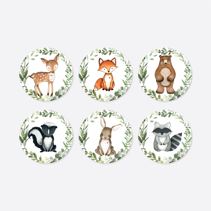 Woodland Animals Kids Birthday Cupcake Toppers and Cupcake Wrappers Printable