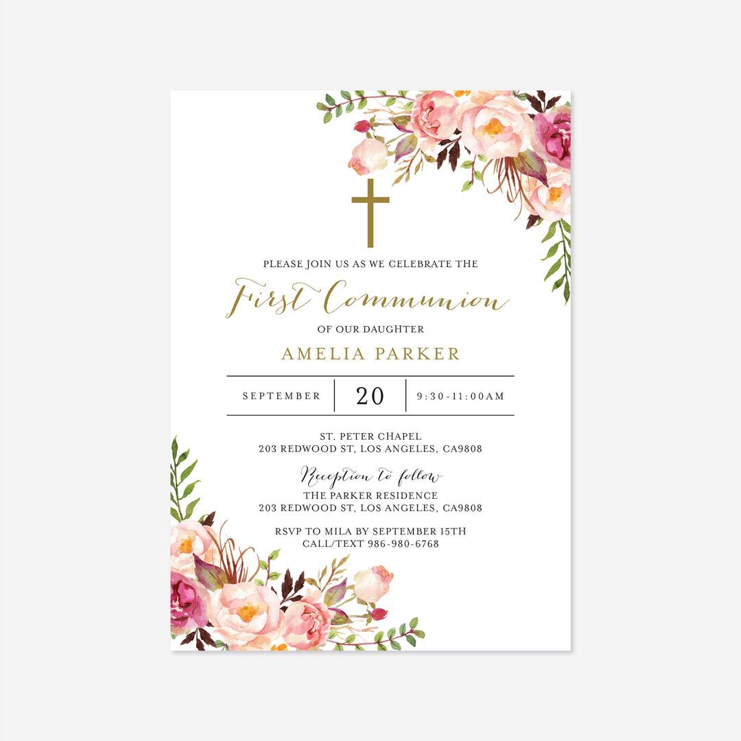 Instant Download Editable First Communion Template