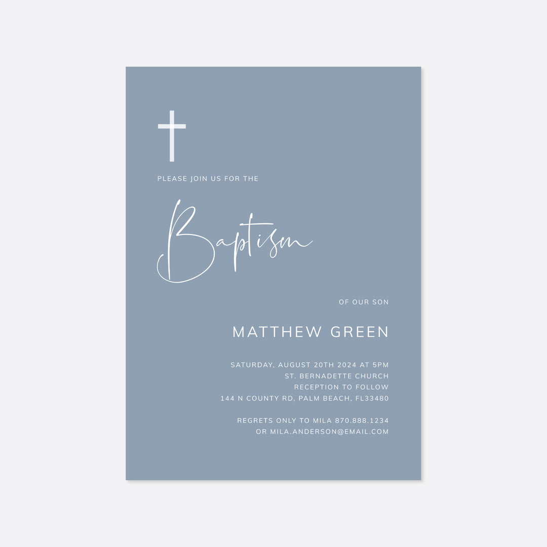 Modern Minimal Baptism Invitation Printable