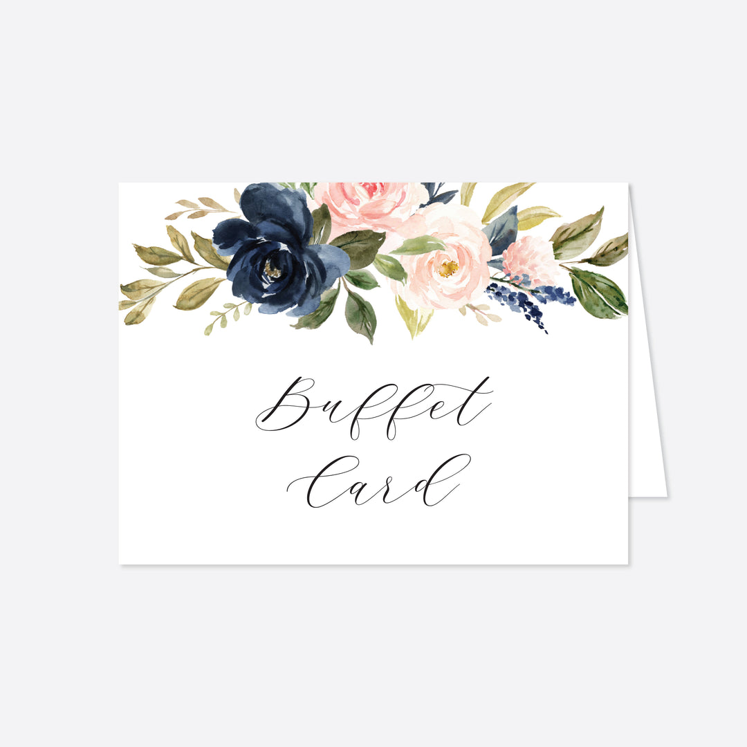 Navy Blush Wedding Buffet Card Printable