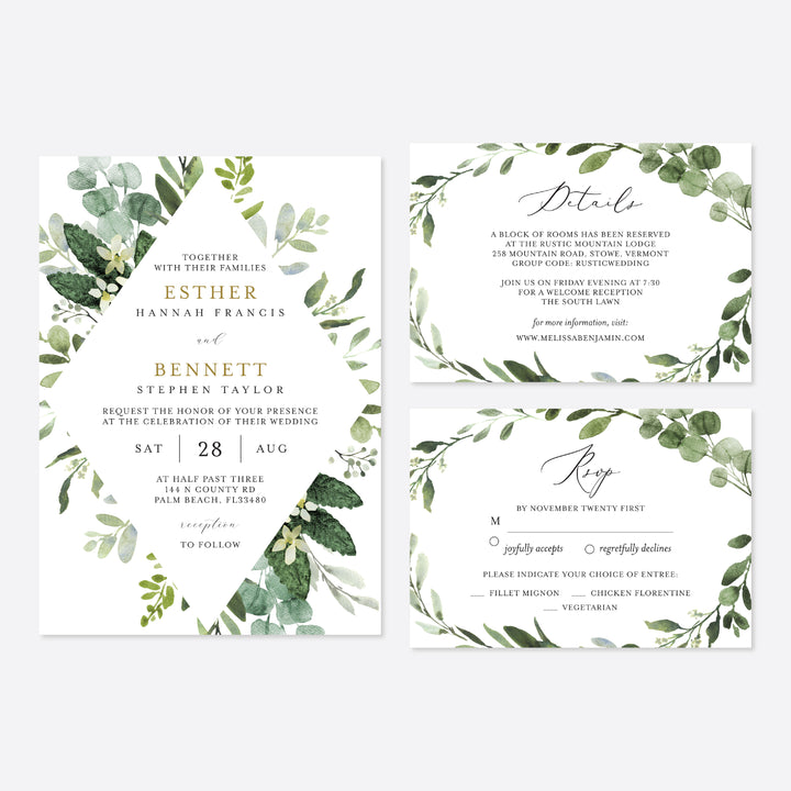 Foliage Wedding Suite Printable