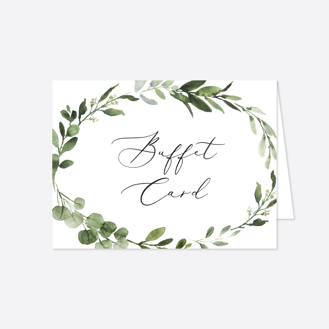 Foliage Wedding Buffet Card Printable