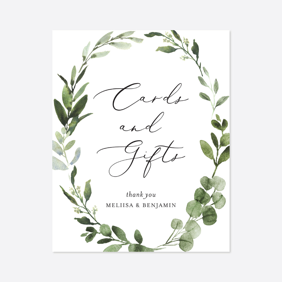 Foliage Wedding Cards and Gifts Sign Printable