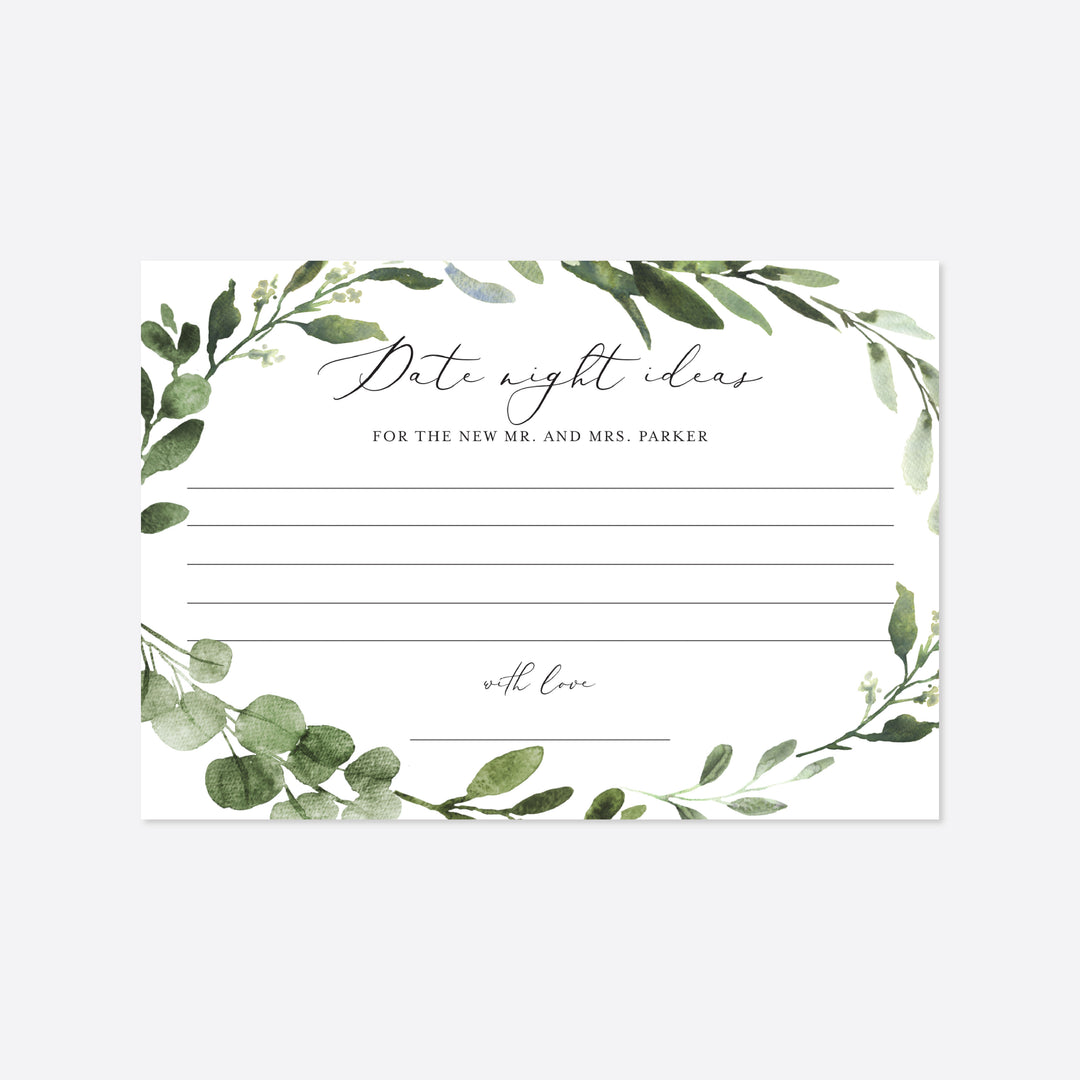 Foliage Wedding Date Night Ideas Printable