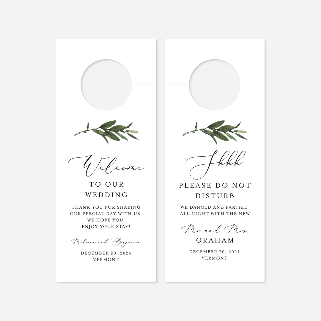 Foliage Wedding Door Hanger Printable