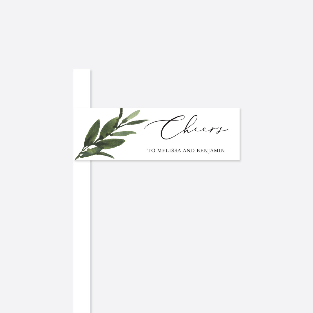Foliage Wedding Straw Flag Printable