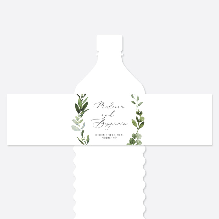 Foliage Wedding Water Bottle Label Printable